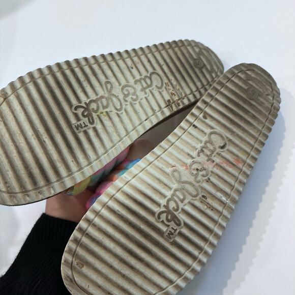 Cat & Jack Tie Dye Rainbow Slide On Sandals - Picture 5 of 6